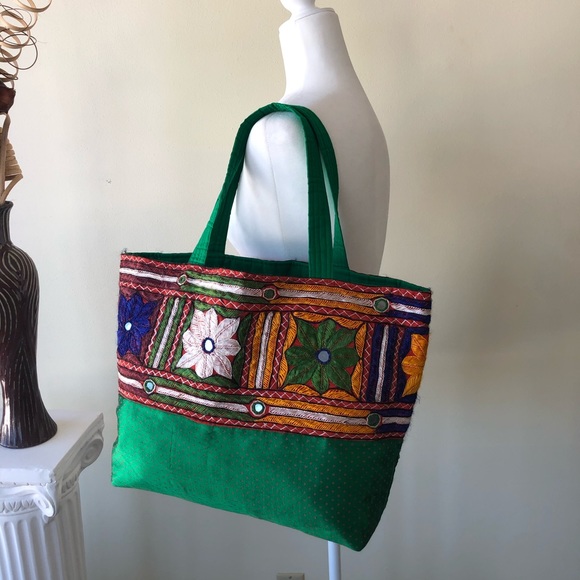 Sudha of India Vibrant large Tote Bag - Picture 1 of 16